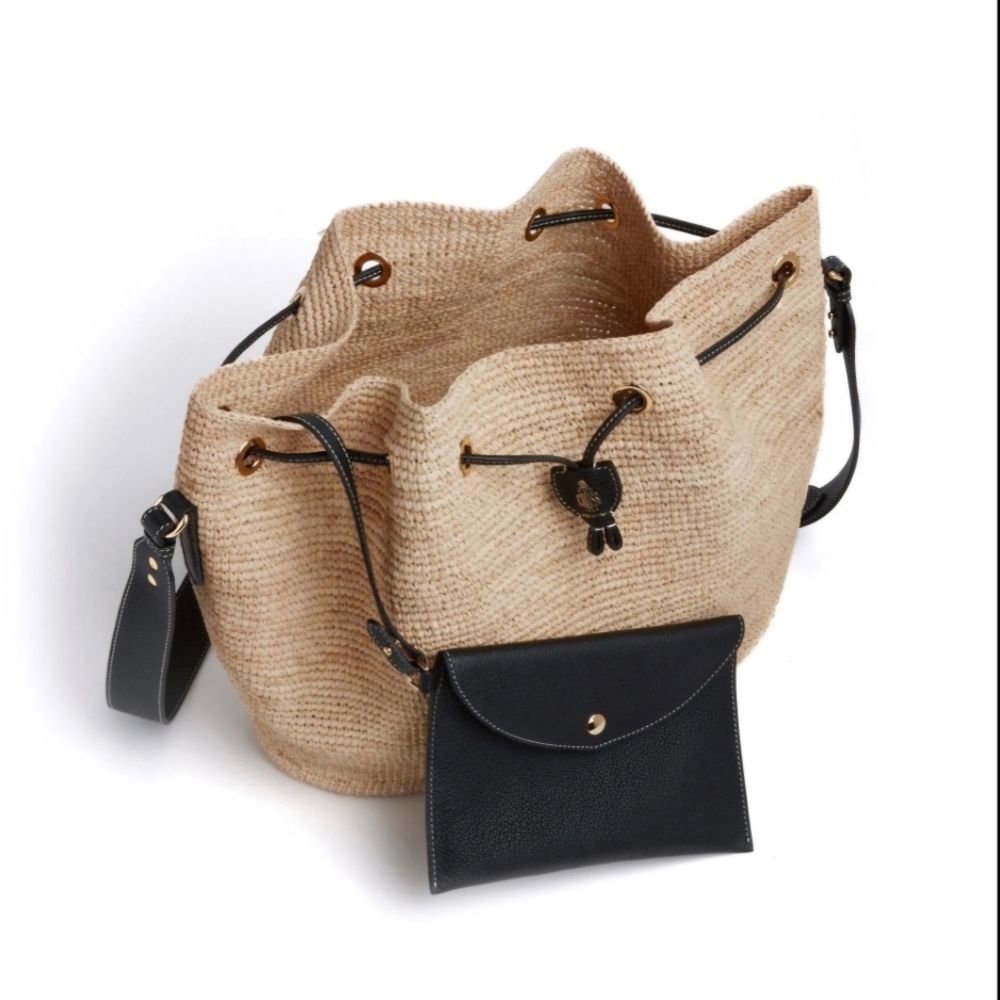 NWOT Mark Cross Joni Raffia Bag